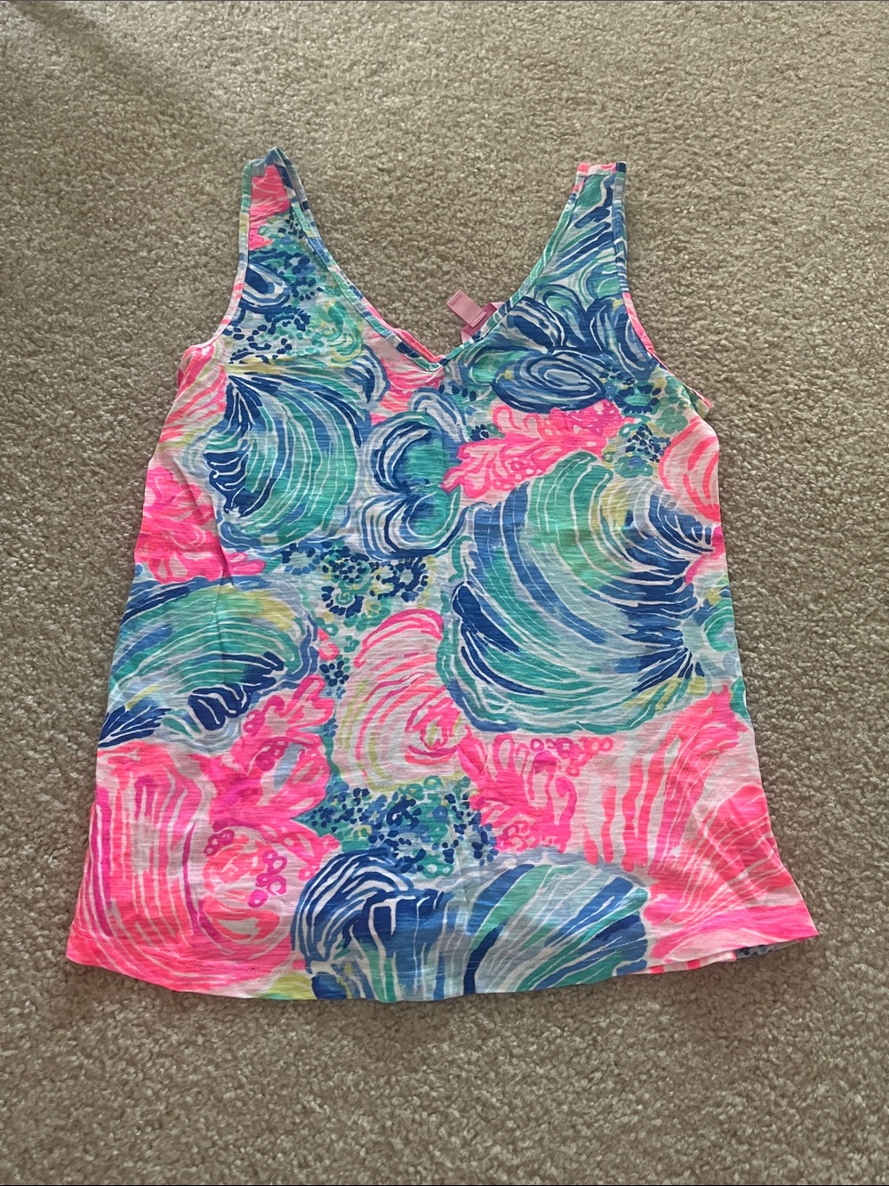 Lilly Pulitzer Pink & Blue Floral V-Neck Camisole